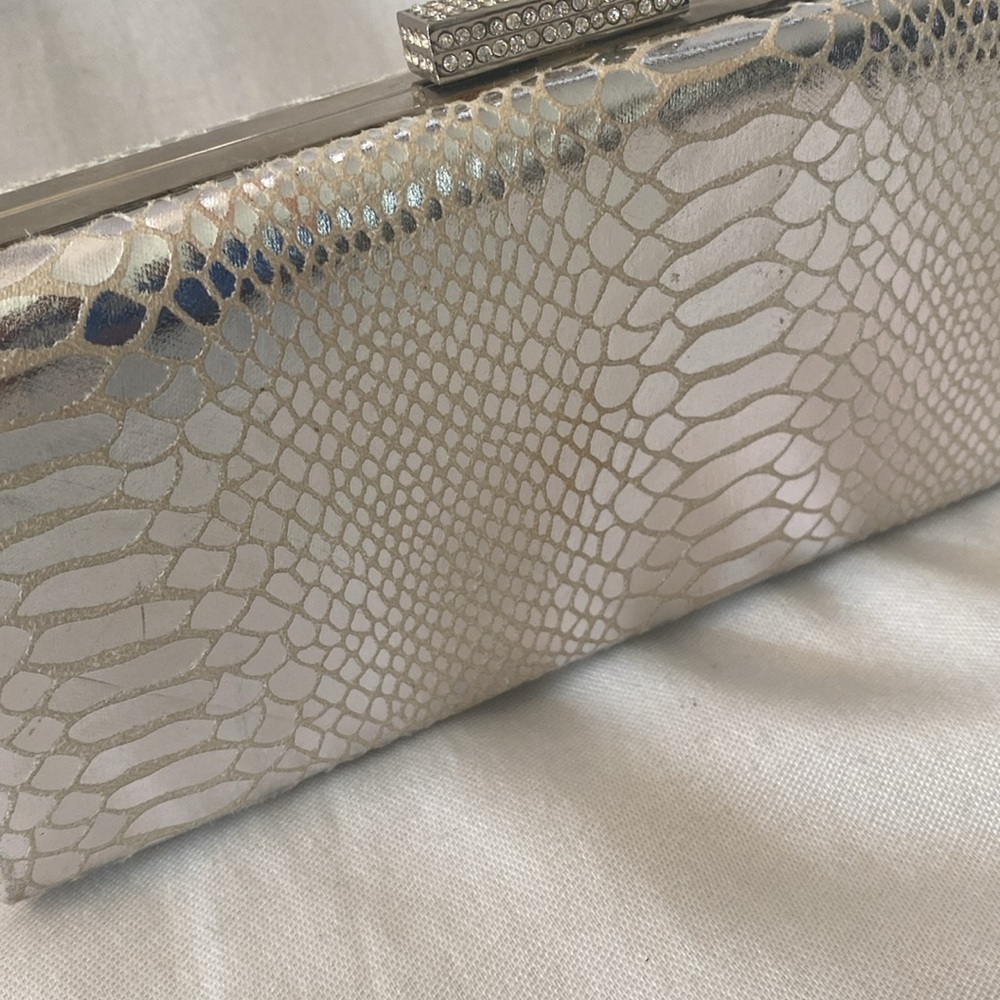 Silver Rectangular Clutch - image 3
